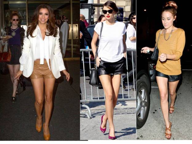 Celebrities-wearing-leather-shorts-and-heels